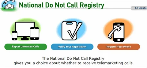 Registering on the National Do Not Call Registry